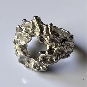 GEOMETRIC MODERN QUALITY  STAINLESS STEEL NEW SIZE 6 STATEMENT RING